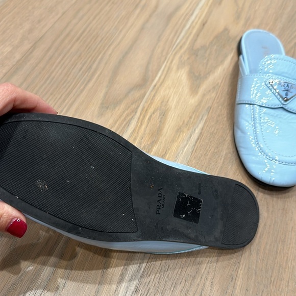 Prada patent baby blue mules slides 7 - Picture 2 of 5